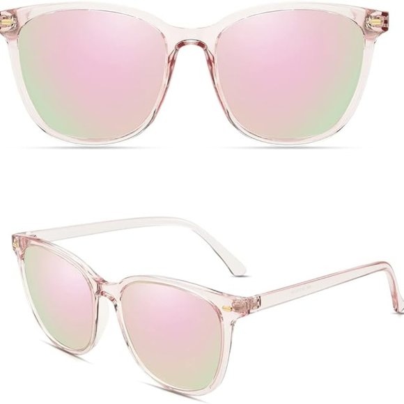 Square mirrored trendy sunglasses